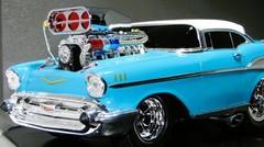 Chevy Drag Race Car Dragster Custom Built Metal Model Vintage 55 RARE 57 1955