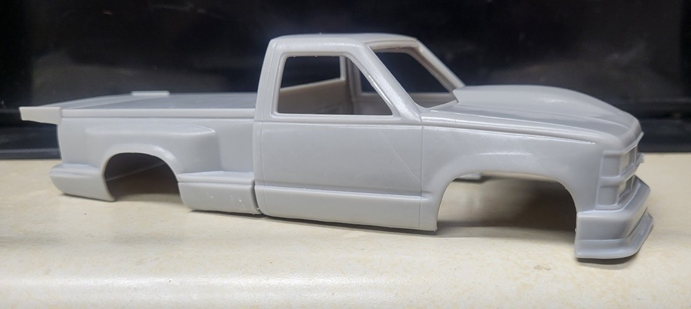 1/24 scale resin 3d printed Chevy OBS step side truck drag body model slot car