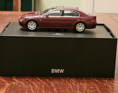 BMW 7 Series Promo Mini Model Dark Red Maroon Sedan W/Sunroof 4.3″