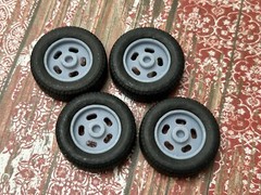 1/24 Scale: 15-inch “Five Slot Mags” Resin model car wheels/tires, 1/25