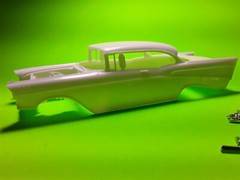 57 1957 Chevy Bel Air AMT 1/25 Hood Body Glass Chrome Bumper Grille Tail Light