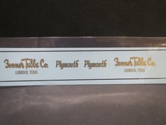 NEW!!! Fenner Tubbs Co. 65 Plymouth AWB 1/25 DEcal from Fremont Racing