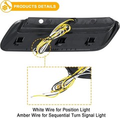 Clear Lens Sequential LED Hood Vent Lights Compatible with Ram 1500 2010-2018…
