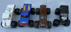 4 Vintage MONSTER TRUCK Model Truck Junk Yard Plastic Scale