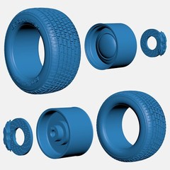 1/24 Resin 15 inch Smoothie Wheels, BFGoodrich Radial T/A Tires, and Brake Set
