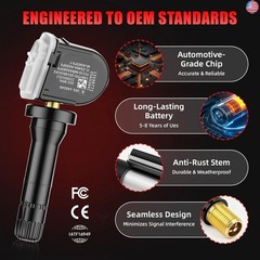 Pre-Programmed 315Mhz TPMS, Tire Pressure Sensor Fit for Chevy