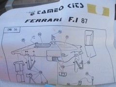 TAMEO TMK 56 1987 Ferrari F1/87 San Marino GP MORE LISTED