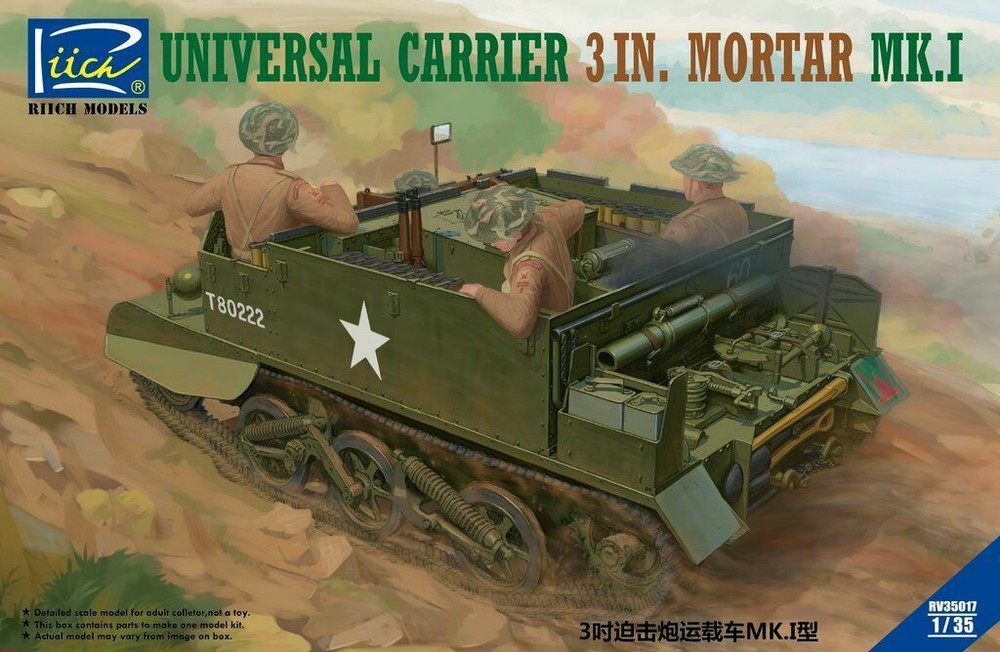 Riich Models RV35017 1/35 Universal Carrier 3 in. Mortar Mk.1