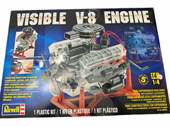 Revell 1:4 Visible V-8 Engine Model Kit Partially Assembled – Mostly Sealed