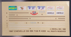 Revell | No. 7146 | 1:25 1967 Chevelle SS396 Decals
