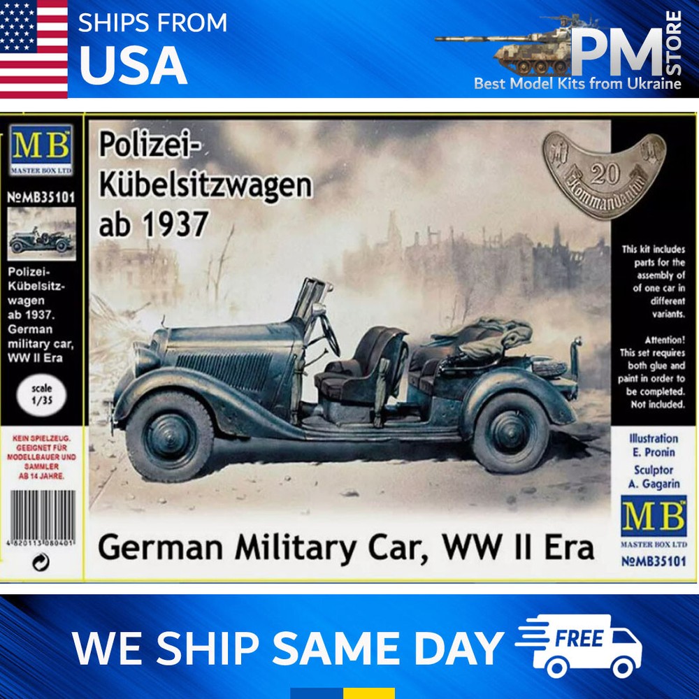 Master Box 35101 Polizei-Kuebelsitzwagen ab 1937German military car WWIIera 1/35