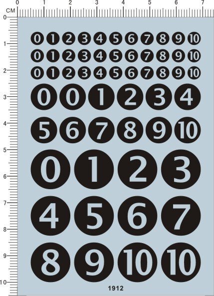 5mm 10mm 15mm 0-9 Sports Racing Car Number Model Marking Water Slide Decal Black