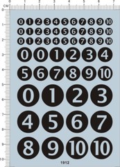 5mm 10mm 15mm 0-9 Sports Racing Car Number Model Marking Water Slide Decal Black