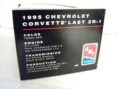 AMT/ERTL 1995 Chevrolet Corvette Coupe Last ZR-1 Promo Model #6993 Torch Red