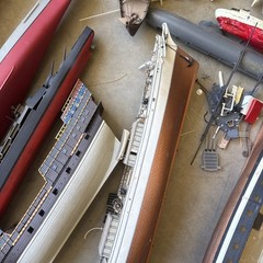 Large Group Lot Vintage Model Models Ship Ships Boat Boats Junk Yard Junkyard