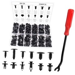 330Pcs 12Sizes Car Plastic Rivets Fasteners Push Type 330 Pcs Clips + Remover