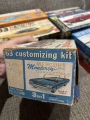 6 1960 63 AMT Hubley Chevy Mercury Lincoln Buick Mercedes Car Model Kit Box Only