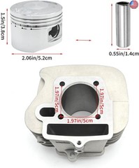 Anxingo 52.4mm Aluminum Cylinder Big Bore Kit with Piston Kit and Gaskets,