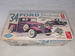 1960s AMT 1934 Ford Pickup Truck 1/25 Trophy Series Kit Built Up AS IS w/ Box