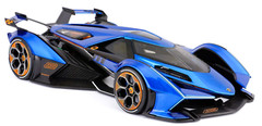 Lamborghini 1:18Race Car12Custom Built Concept Metal Body Model Carousel BLUE 24