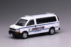 596 1:64 White GMC Express 3500 Police Van Diecast Display Gift Model Collection