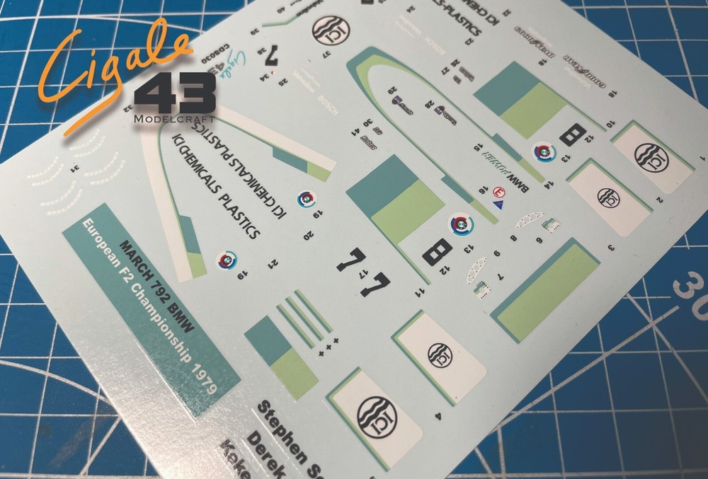 NEW Decals March 792 BMW F2 1979 1/43rd scale for Tameo Kits by Cigale43 CDS030
