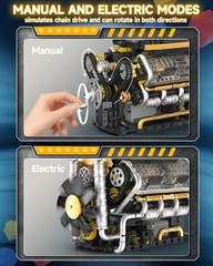 1065 PCS V8 Engine Building Model – Educational STEM Toy for Teens & Adults