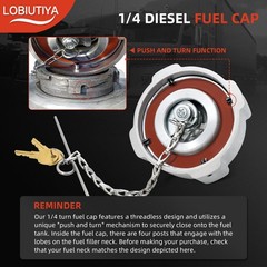 Lobiutiya 2 Pack 3 Female 1/4 Turn Locking Fuel Tank Cap Compatible