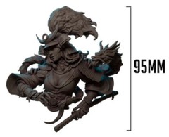 1/10 Scale Die-Cast Resin Bust Model Kit Female Warrior & Dragon Statue Unass…