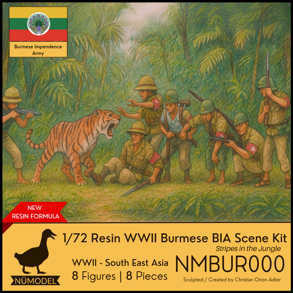 NUMODEL NMBUR000 | 1/72 Resin WWII Burmese BIA Tiger Ambush Soldiers Scene Kit