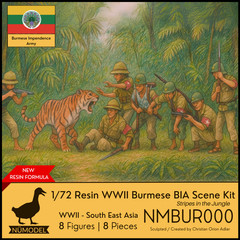 NUMODEL NMBUR000 | 1/72 Resin WWII Burmese BIA Tiger Ambush Soldiers Scene Kit
