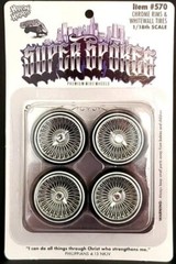 1/18 SUPER SPOKES Chrome LOWRIDER ZENITH Style 2 Prong K/O Rim & LOW PRO WW Tire