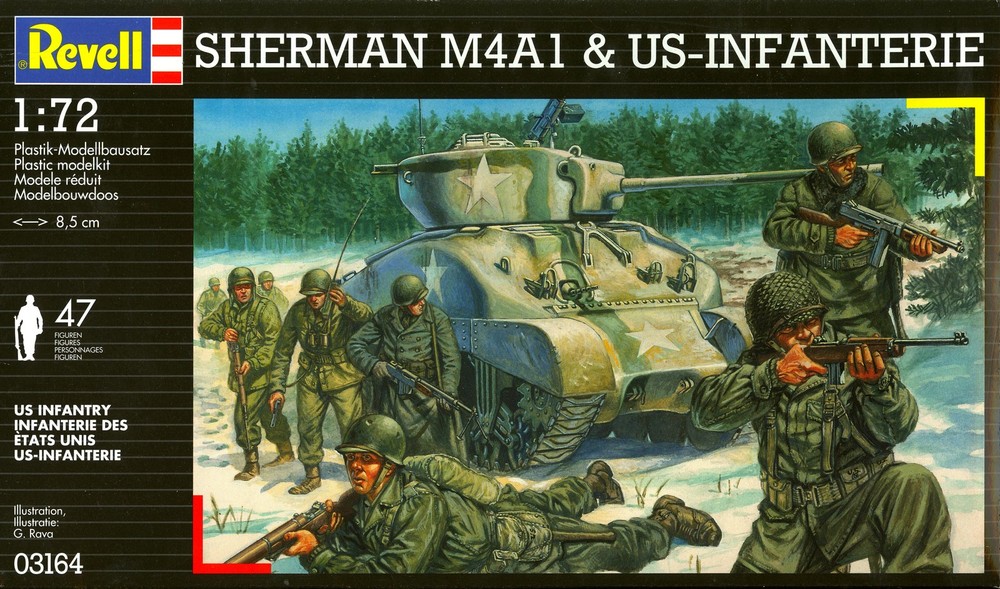 Revell Models 1/72 AMERICAN M4A1 SHERMAN TANK NO INFANTRY FIGURES! *NOS*