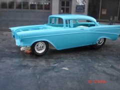 AMT 1/25 57 Chevy Exhaust Deleted Resin Cast Pro Street Chassis