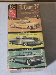 RARE ORG 1/25 AMT ’59 EL CAMINO CUSTOMIZING KIT STEERABLE WHEELS COMPLETE 60s