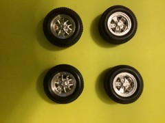1/24 Maisto 1967 Mustang GT Chrome Rims, Tires & Axle Parts, model car building