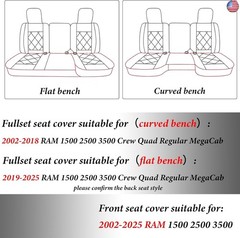 Coverado Seat Covers for Dodge Ram Full Set, Waterproof Truck Car Seat Cover