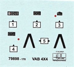 1/72 VAB 4 x4 Armored Amphibious Vehicle Military Heller 79898 Plastic Model kit