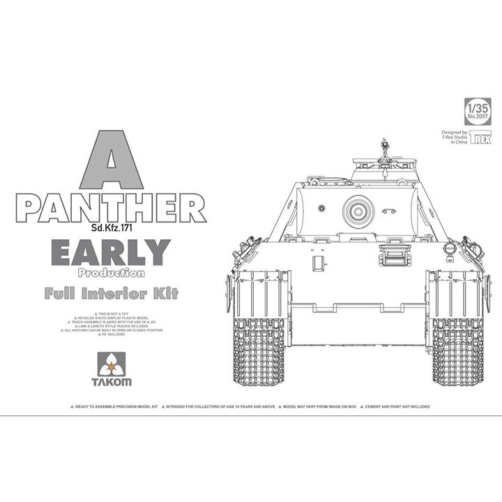 Takom #2097 1/35 Sd.Kfz.171 Panther A Early production w/ full interior Kit