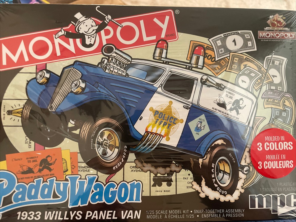 Monopoly 85th 1933 Willy’s Panel Paddy Wagon by MPC 1/25 Model Kit MPC924 NEW