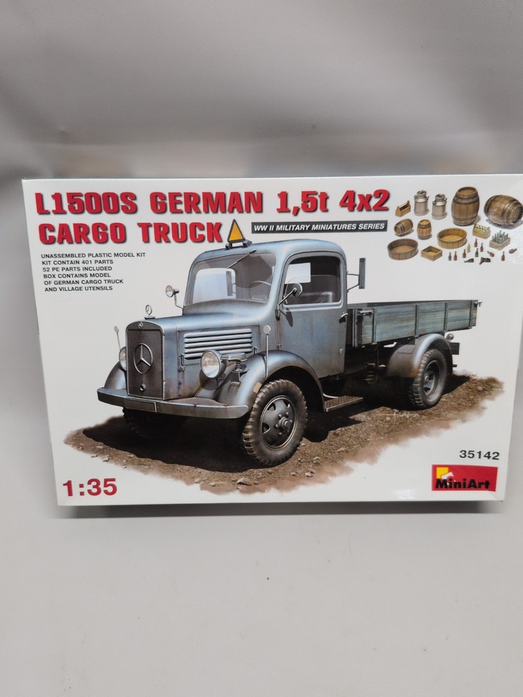 MiniArt 34142 Scale 1:35 L1500S German 1,5t 4×2 Cargo Truck New Open Box