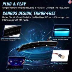 POPMOTORZ Ice Blue LED Fender Side Marker Lights Kit, 4 Pcs Front & Rear