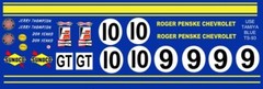 #9 or #10 Penske Corvette 1963-1966 1/24th – 1/25th Scale Waterslide Decals