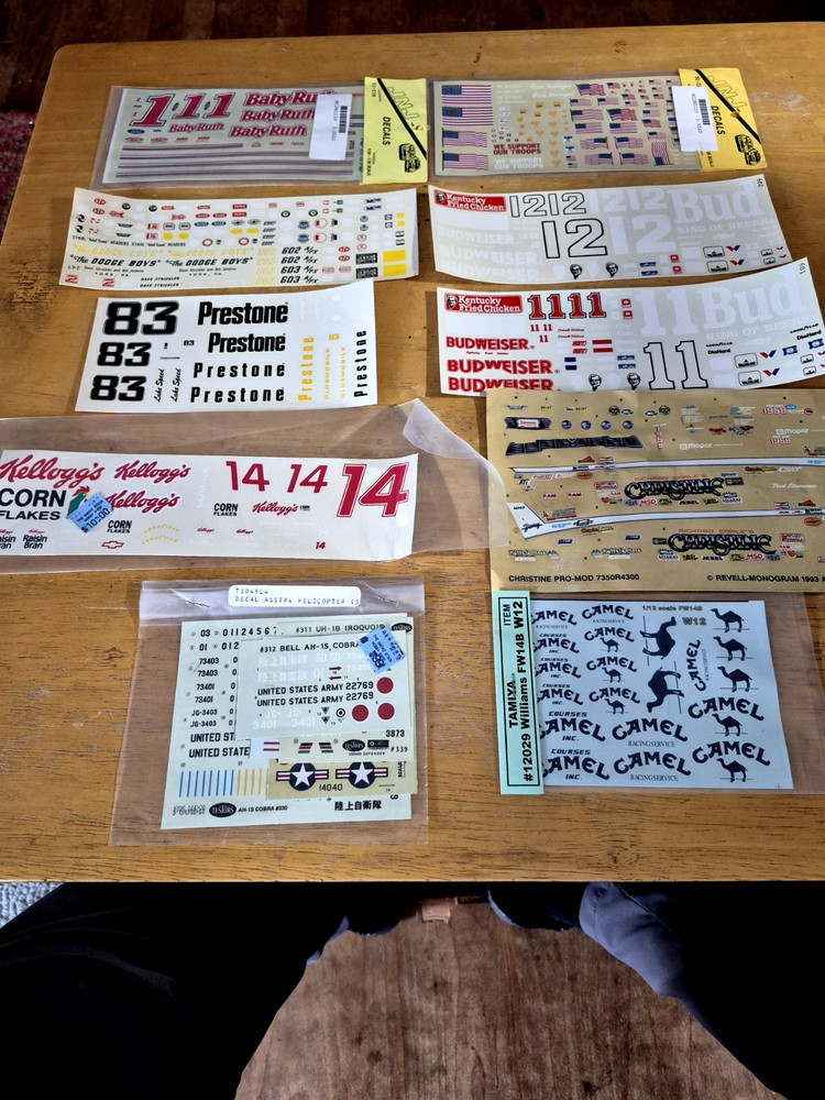 Various Assortment of Model Car DECALS