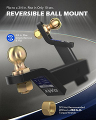 Trailer Hitch Ball Mount, for 2″ Receiver with 2″ Ball 2″ Drop 8000 Lb. Towing C