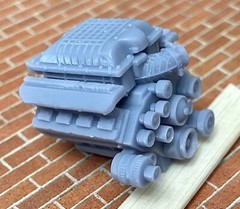 Resin Hellcat hemi engine for scale model cars, 1/24 1/25