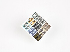 Red Fox QS-24014 1/24 USA License Plates 3D colored resin IP