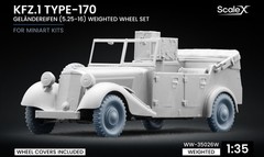 ScaleX WW-35026W 1/35 Kfz.1 Type-170 VK Gelandereifen Weighted Wheel Set/Miniart