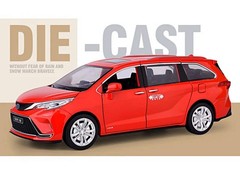 1:24 Sienna Granvia MPV Diecast Metal Alloy Toy Car Model with Sound & Light Sim