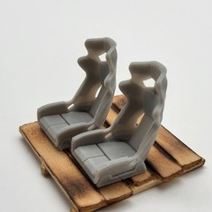 miniature racing bucket seats for 1/24 and 1/25 scale model cars 2pac